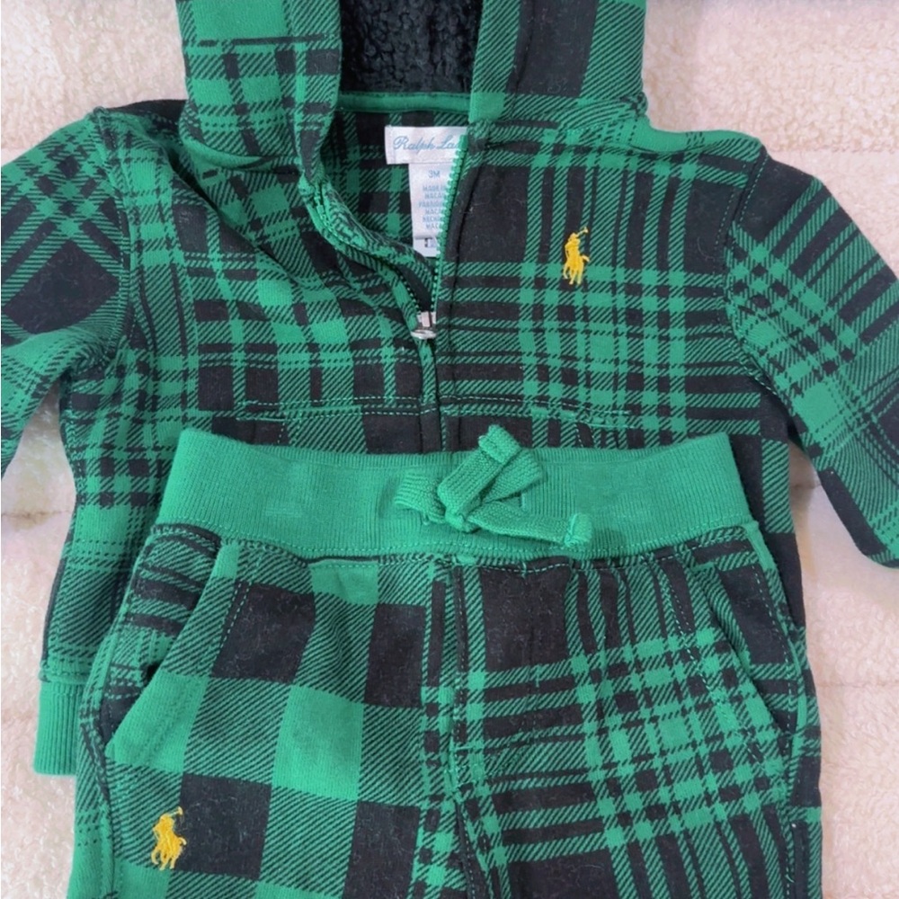 Ralph Lauren Black and Green Plaid Set